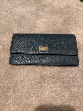 Pebbled Leather Wallet - Teal